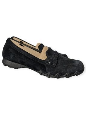 Skechers Loafers Bikers Melbourne Suede Wide Black Women's Size 7 US SN49607